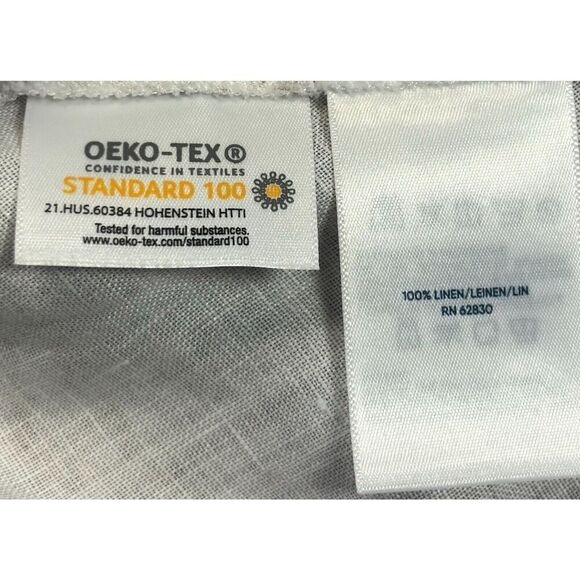 Lands’ End Top Size 3X Sleeveless 100% Linen Tan Palm Trees Resort Coastal - Picture 6 of 8